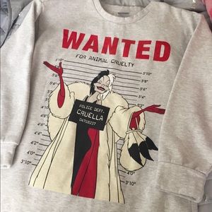 Disney Cruella Long Oversized Sweater Size Small